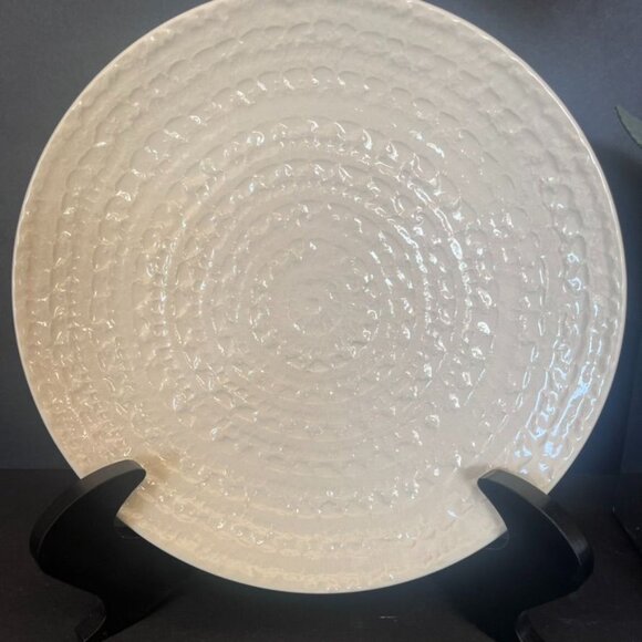 Crate & Barrel Jute Set Of 6 Salad Plates Textured Discontinued Portugal HTF - Picture 3 of 5